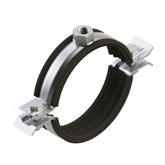 Хомут составной с виброгасителем для высоких нагрузок PI-НD. Хомут составной с виброгасителем для высоких нагрузок PI-НD (Гальваника/Hdg)