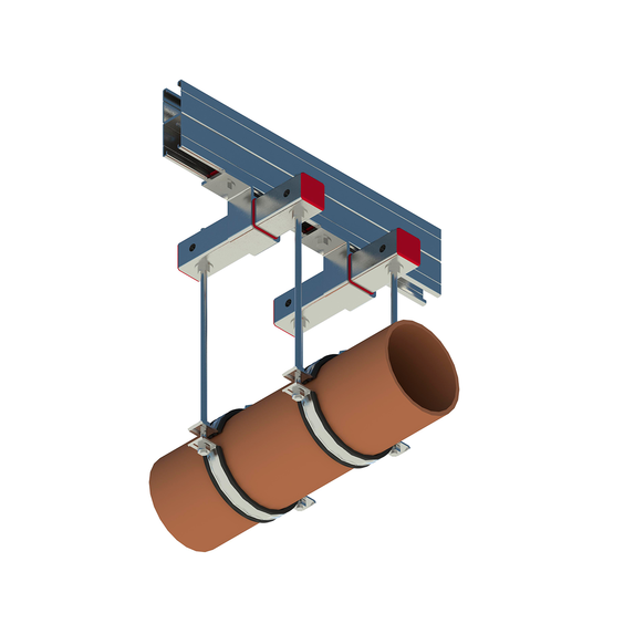 Хомут составной с виброгасителем для высоких нагрузок PI-НD. Хомут составной с виброгасителем для высоких нагрузок PI-НD (Гальваника/Hdg)