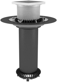 Надставной элемент НЭ-Д1-ТД2. Надставной элемент с обжимным фланцем, дренажным фланцем типа Д1 и трапом с дренажным фланцем типа Д2