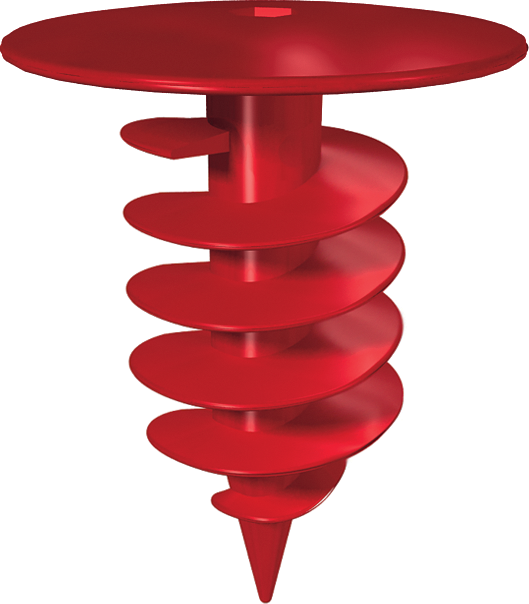 Стена R. Полимерный винтовой дюбель с тарельчатым держателем для крепления ветрогидрозащитных мембран непосредственно к плитам утеплителя