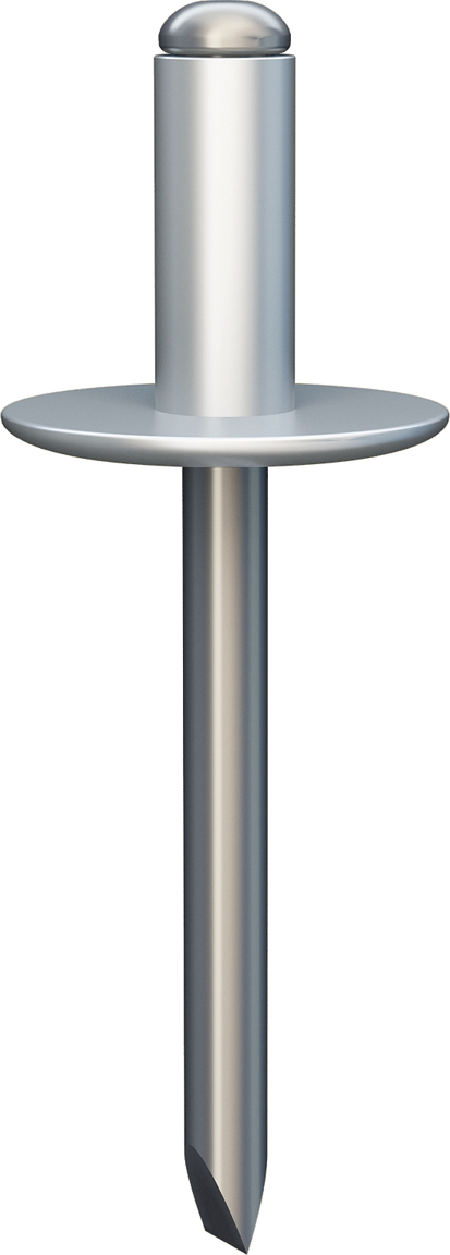 А/А2 D11. Вытяжная заклёпка с открытым концом, отрывающимся сердечником и увеличенным бортиком