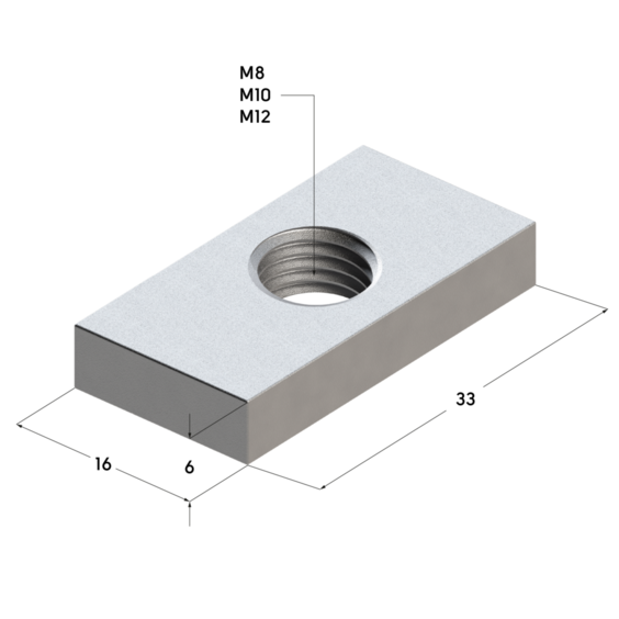 Гайка профиля TN 38-40 6F. Гайка профиля TN 38-40 6F