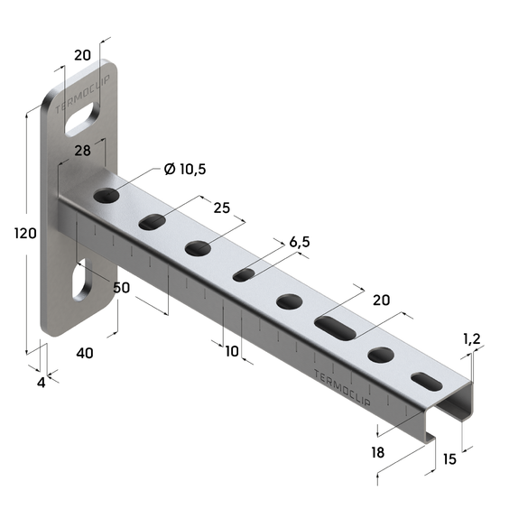 Консоль TCA 28x18. Монтажная консоль TCA 28x18x1,0 / 28x18x1,2