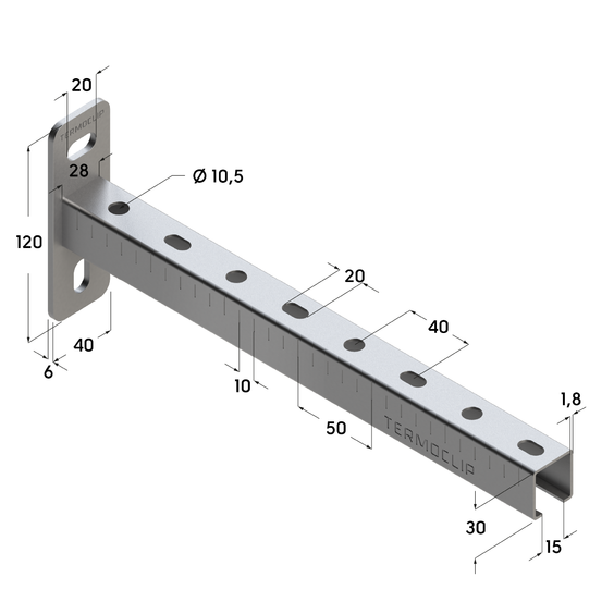 Консоль TCA 28х30. Монтажная консоль TCA 28х30x1,8