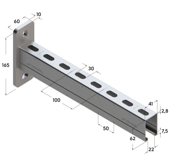 Консоль TCA 41х62. Монтажная консоль TCA 41х62х2,5