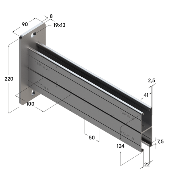 Консоль TCA 41х124D. Консоль сдвоенная TCA 41х124х2,5D
