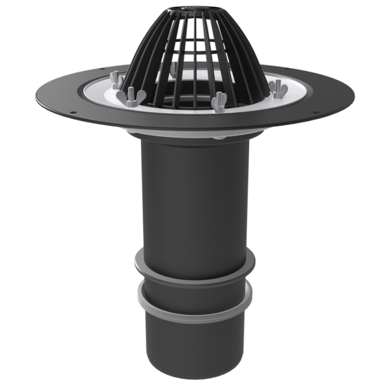 Надставной элемент НЭ-М. Надставной элемент с обжимным фланцем, запорным и уплотнительным кольцами