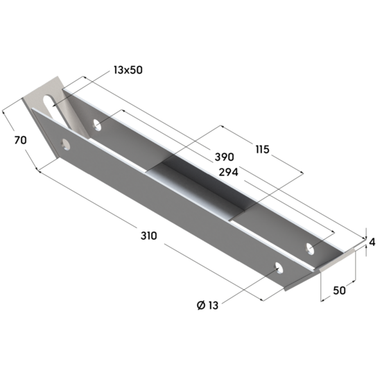 Опора усиливающая TAB 45˚ 38-41 L455 4F6. Опора усиливающая TAB 45˚ 38-41 L455 4F6