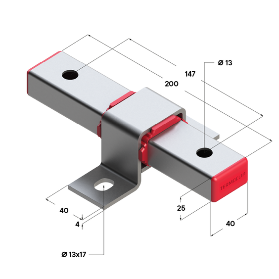 Опора подвижная TSA B40x25 F2. Опора подвижная TSA B40x25 F2 (скользящая)