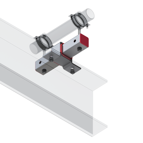 Опора подвижная TSA B50x50 F2. Опора подвижная TSA B50x50 F2 (скользящая)