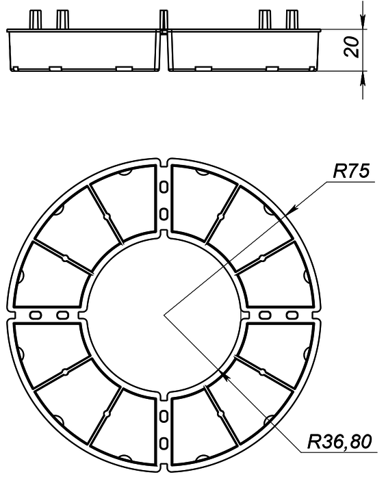 Опора фиксирующая для сборных плит TPS. Опора фиксирующая для сборных плит TPS