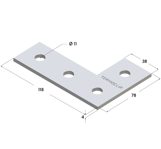 Пластина соединительная L-образная TCP L 38-41 4F4. Пластина соединительная L-образная TCP L 38-41 4F4