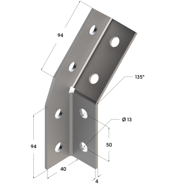 Угол универсальный ТAU 135° 38-41 4F8. Угол универсальный ТAU 135° 38-41 4F8