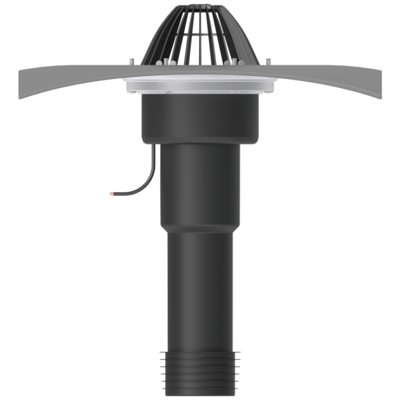 Maintenance funnel VFOR-F. Heated roof maintenance funnel, completed with leaf trap and PVC apron