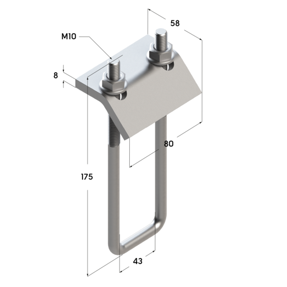Зажим балочный TBC 41 (124) М10. Зажим балочный TBC 41 (124) М10