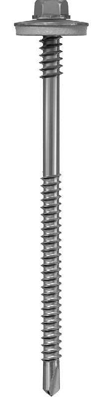 Self-drilling, thread-cutting screw with a washer (EPDM)