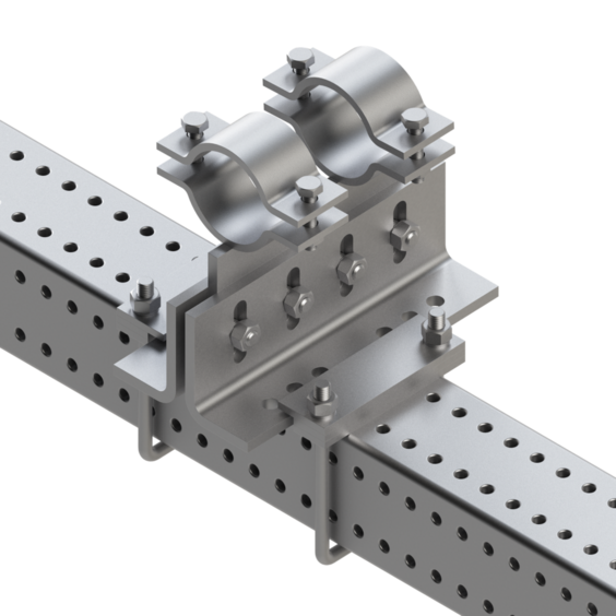 Зажим направляющего трубной опоры TCG 100х150 6F М12. Зажим направляющего трубной опоры TCG 100х150 6F М12
