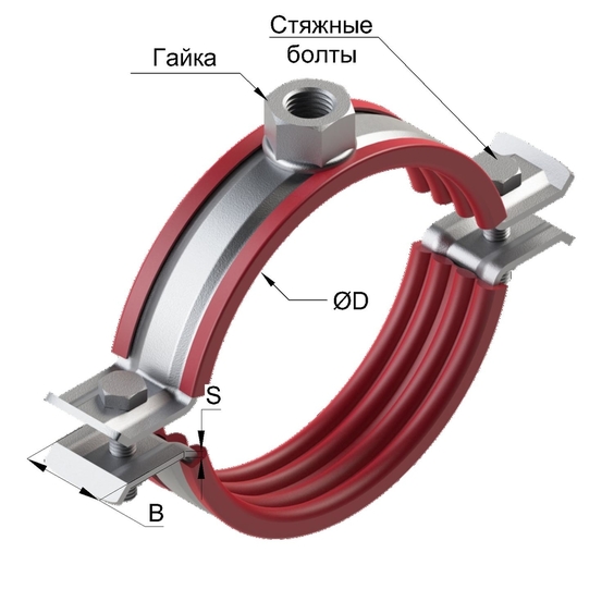 Хомут составной для высоких нагрузок PTI-HD со вставкой из термостойкого материала. Хомут составной для высоких нагрузок PTI-HD со вставкой из термостойкого материала