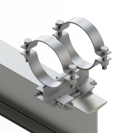 Зажим тавровый направляющий трубной опоры TIG 6F. Зажим тавровый направляющий трубной опоры TIG 6F