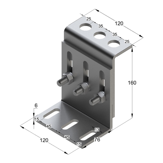 Опора трубная L-образная регулируемая TFA L 73-326 6F. Опора трубная L-образная регулируемая TFA L 73-326 6F
