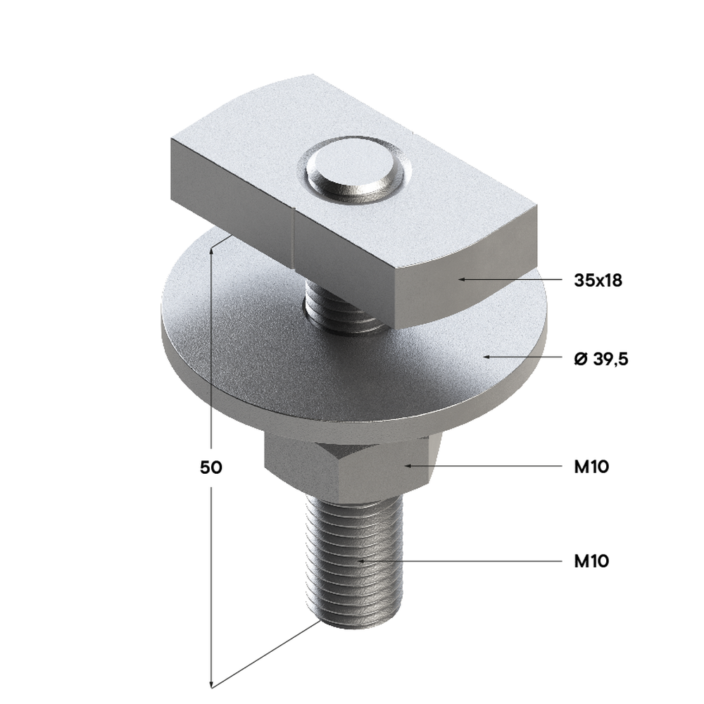 Чертеж Болт T-образный TBT 41 8F