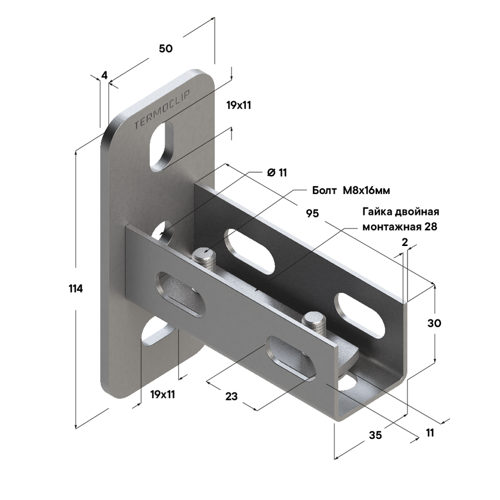 Чертеж Фланец седельный универсальный TSF U 28 4F6