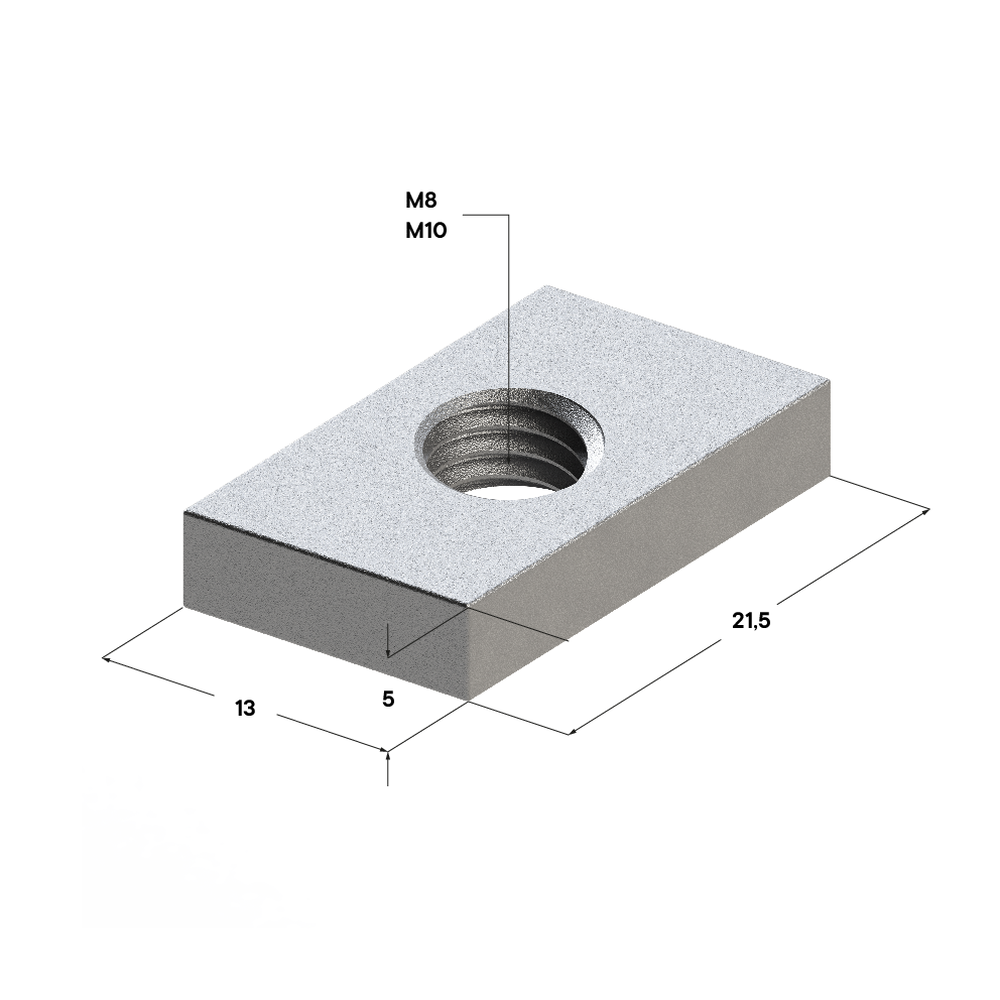 Чертеж Гайка профиля TN 28 4F