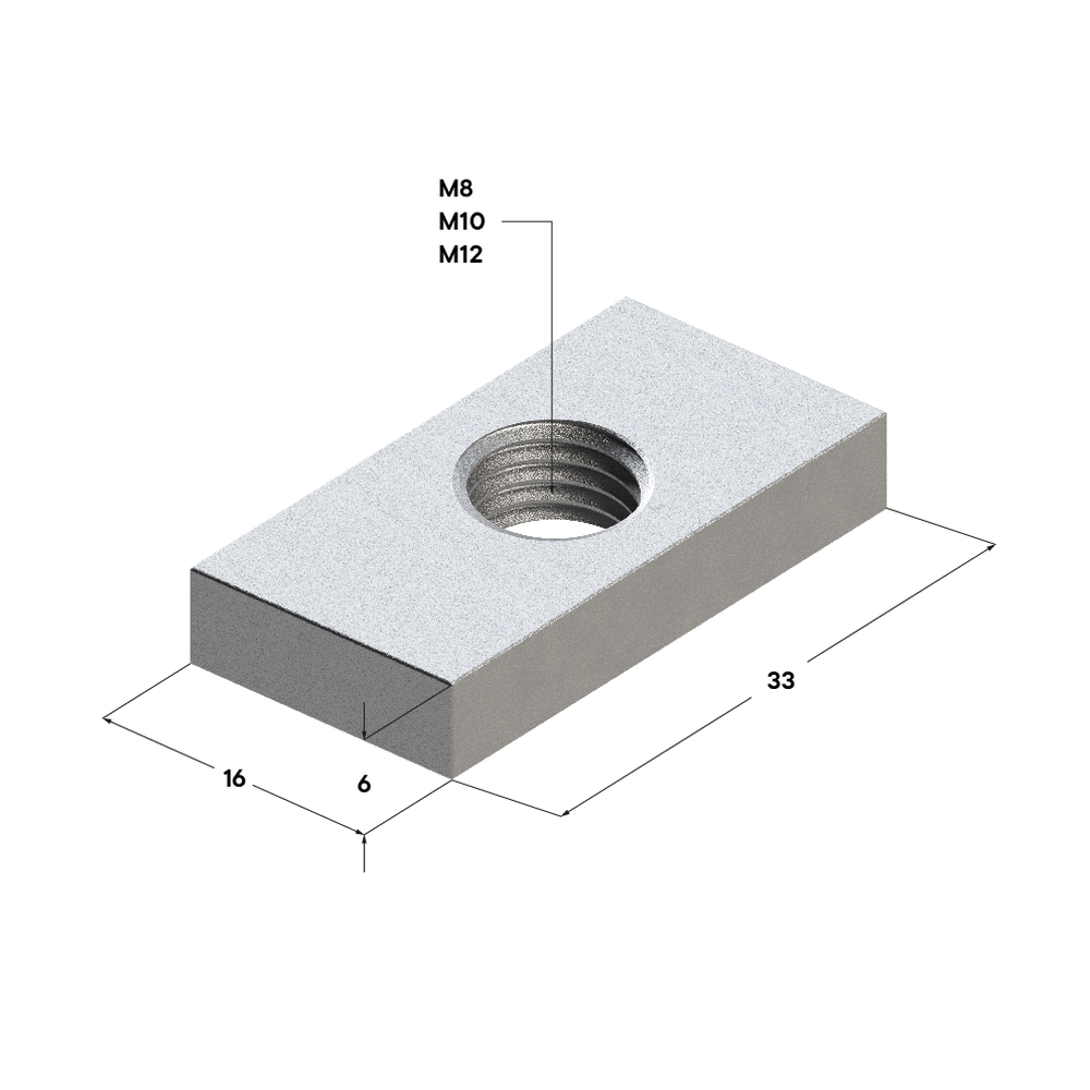 Чертеж Гайка профиля TN 38-40 6F