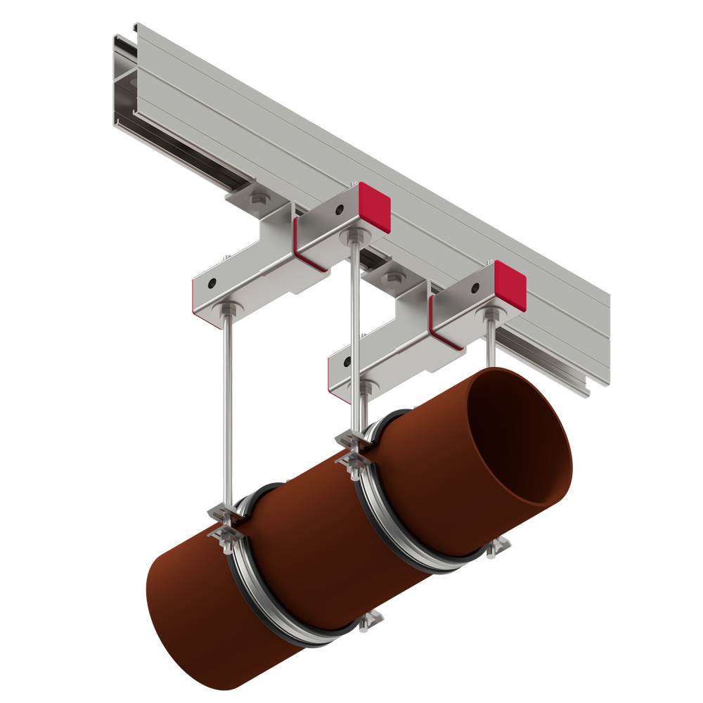 Применение Хомут составной с виброгасителем для высоких нагрузок PI-НD