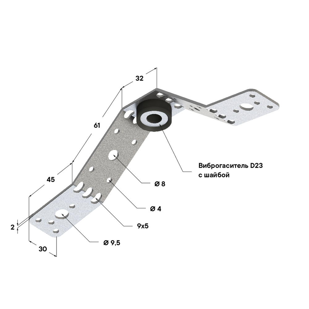Чертеж Кронштейн A-образный TDA 2F