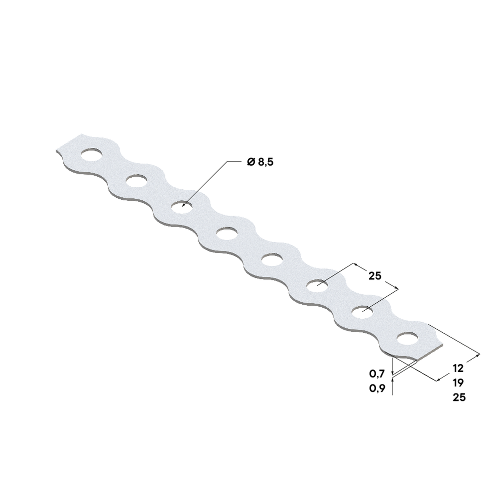 Чертеж Металлическая перфорированная лента ЛС 1