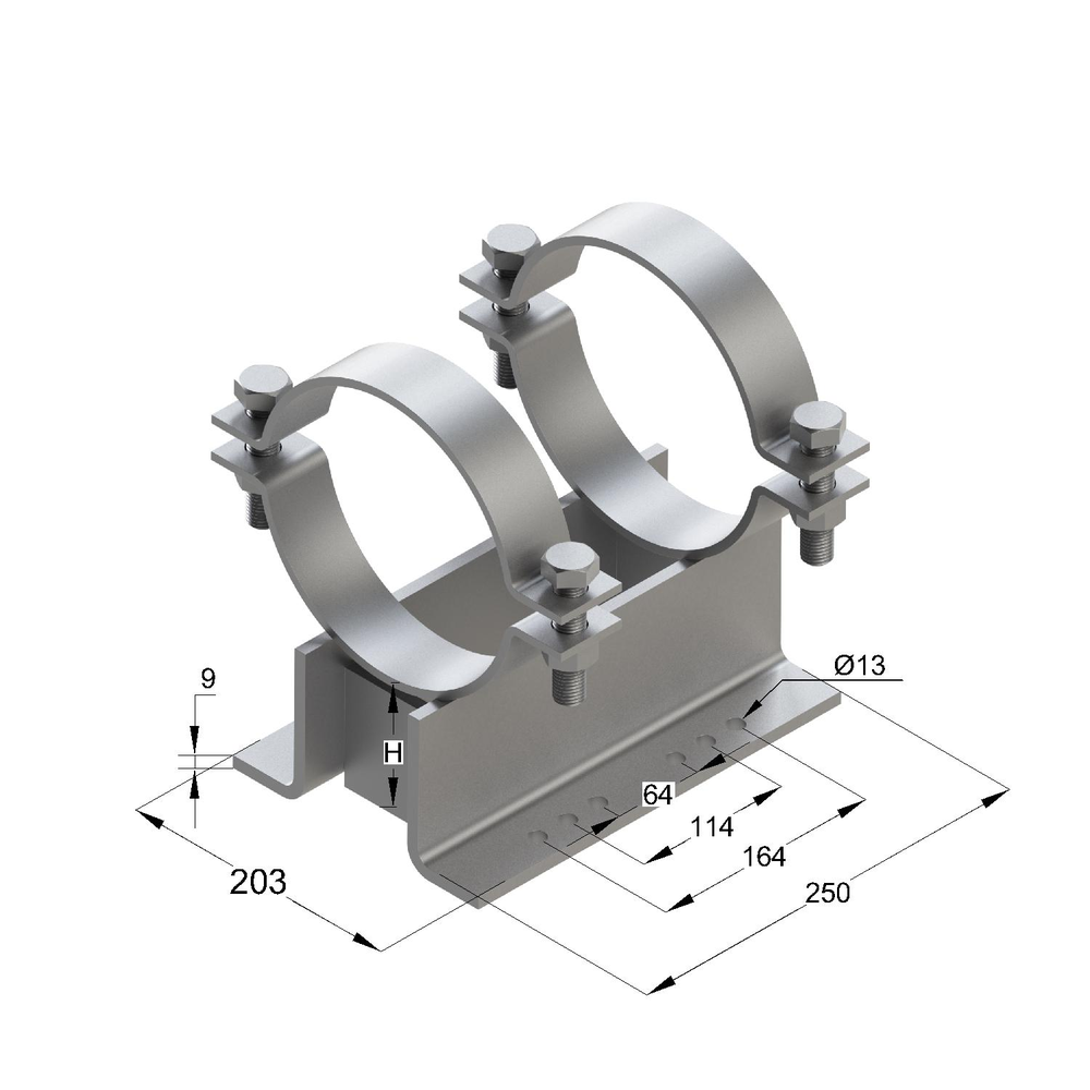 Чертеж Опора трубная TPF 2-2