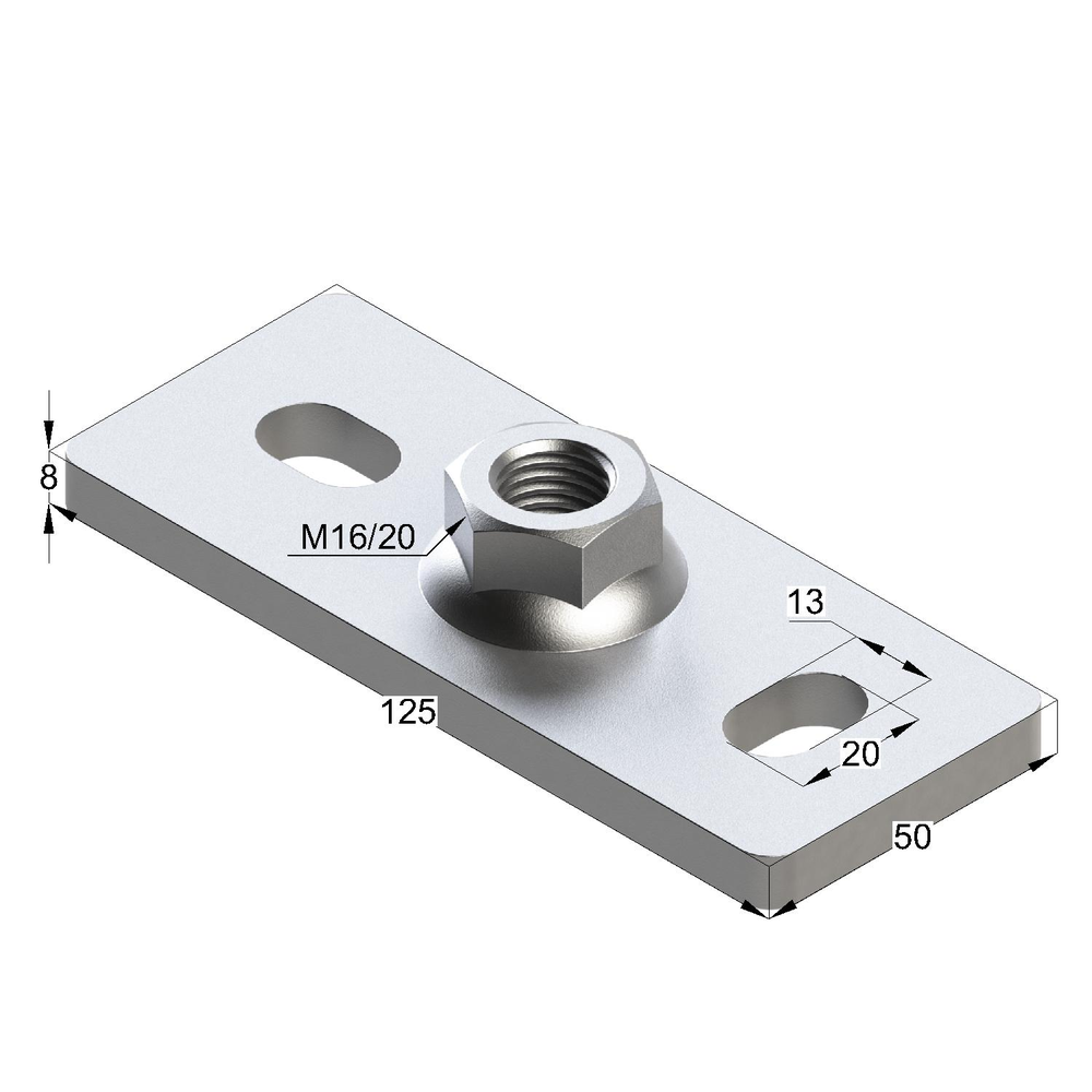 Чертеж Пластина опорная для тяжелых нагрузок TBP XH 8F2