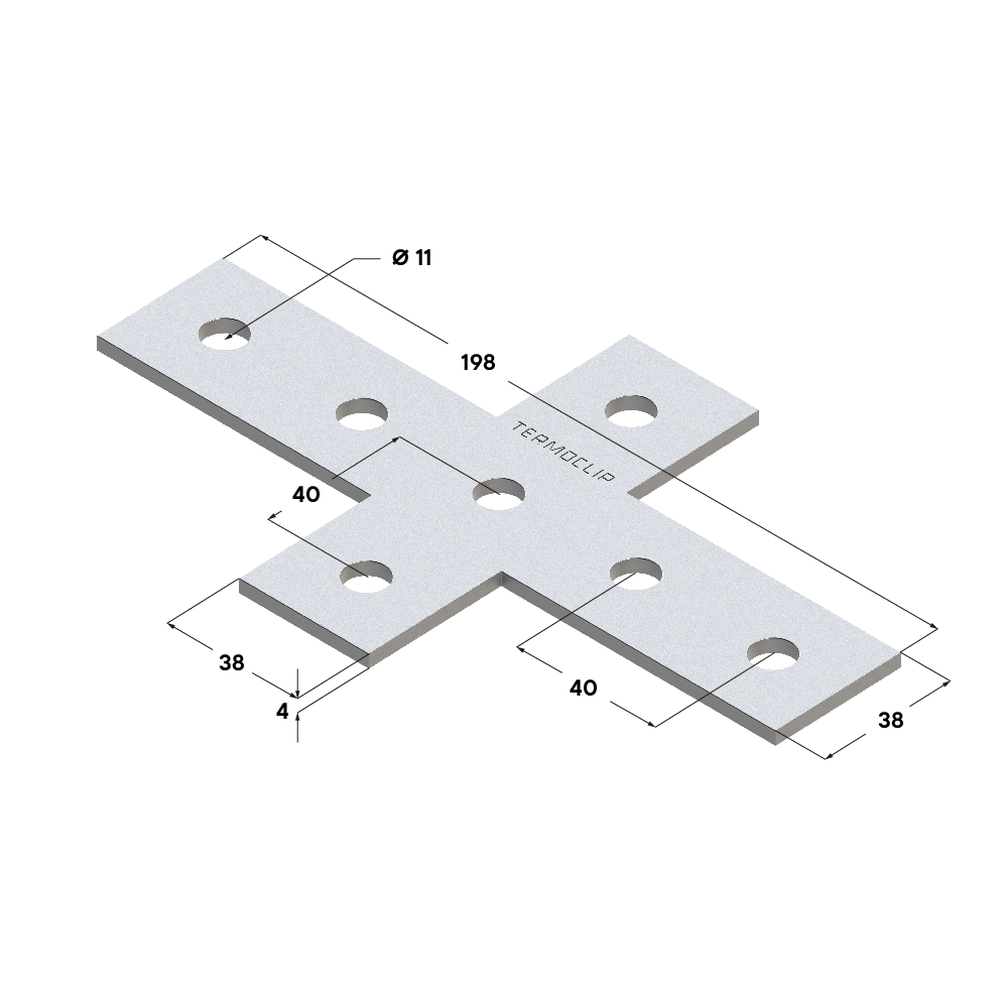 Чертеж Пластина соединительная Х-образная TCP X 38–41 4F7