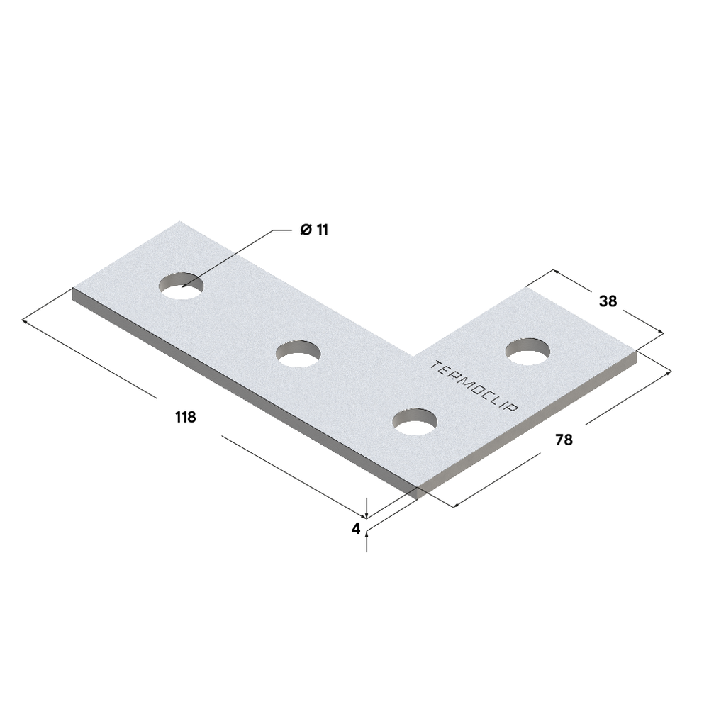 Чертеж Пластина соединительная L-образная TCP L 38-41 4F4