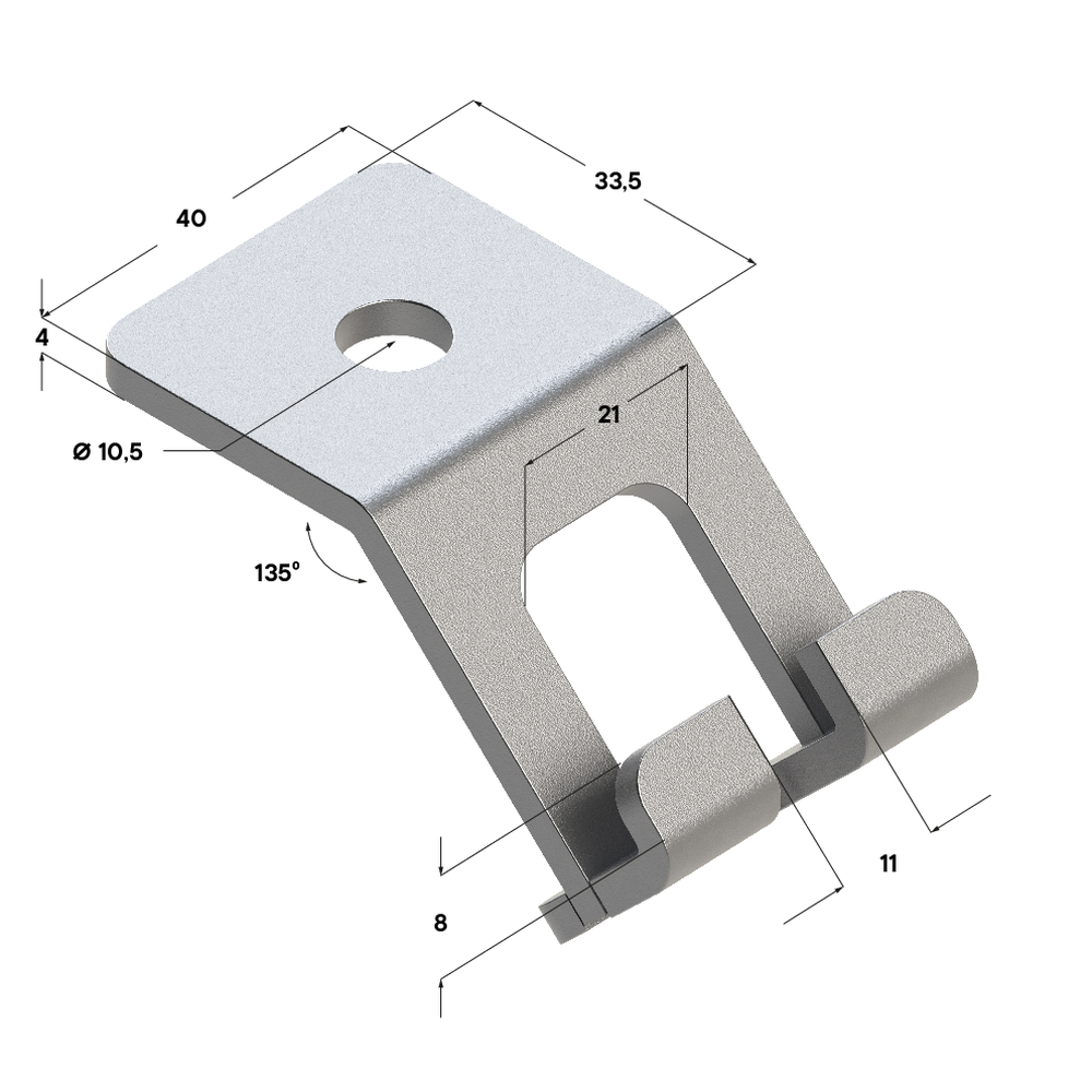 Чертеж Скоба TB TR 45° 4F2
