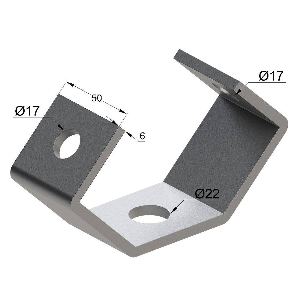 Чертеж Скоба подвесная 45-90-45 6F2
