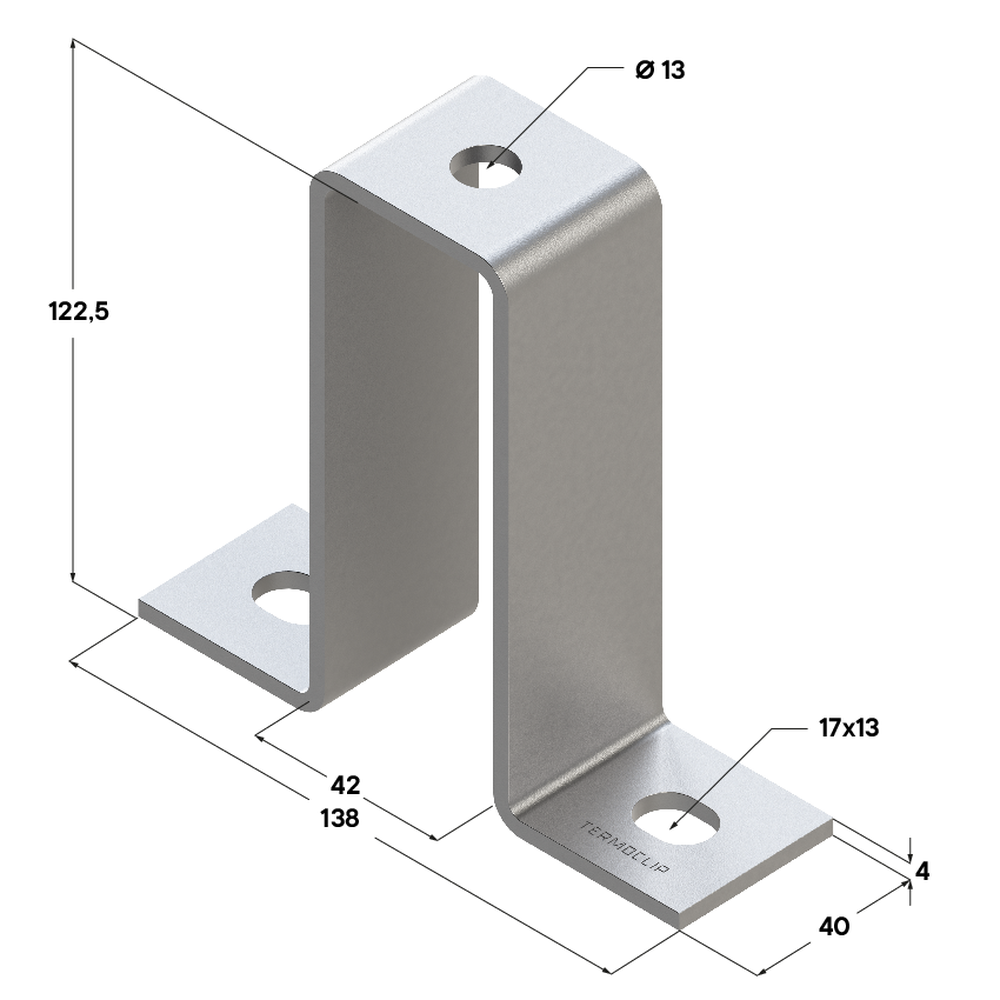Чертеж Скоба соединительная TCC SC 41х124 4F3