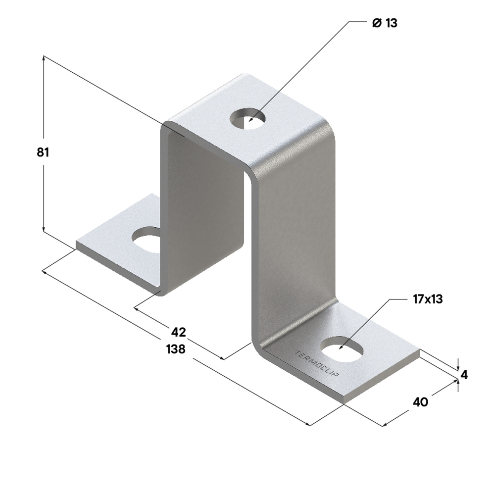 Чертеж Скоба соединительная TCC SC 41х82 4F3