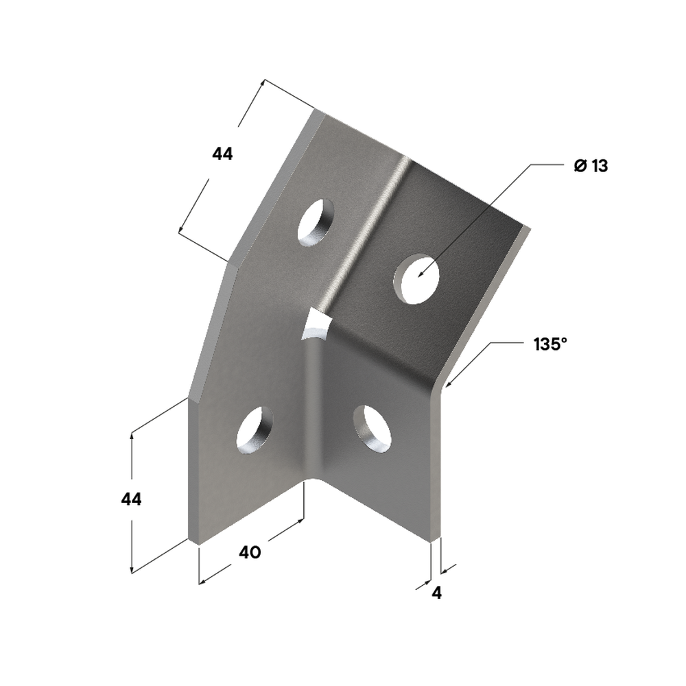 Чертеж Угол универсальный ТAU 135° 38-41 4F4