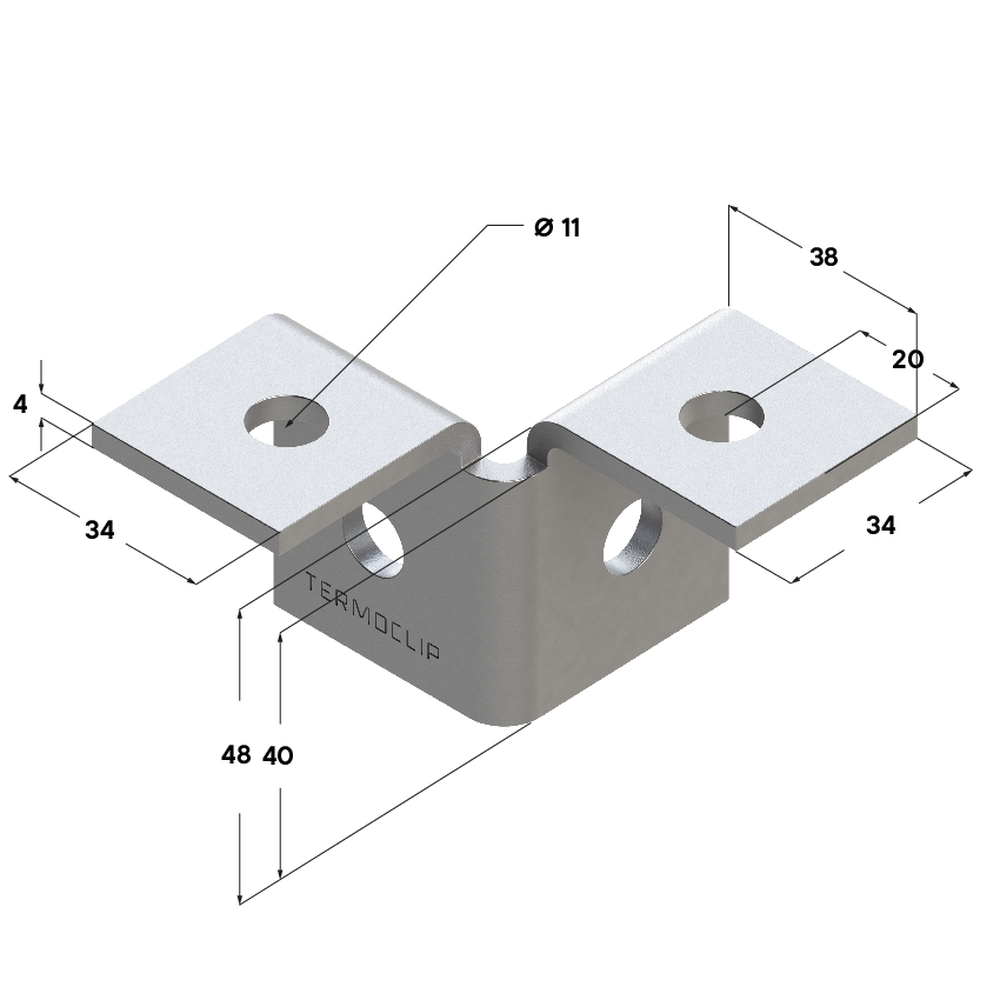 Чертеж Уголок 3D двусторонний ТA2 38-41 4F4