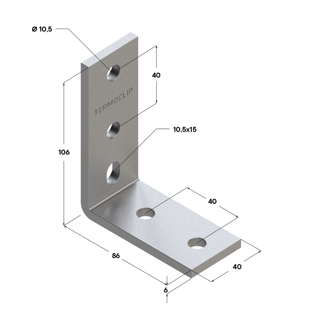 Чертеж Уголок ТА 90° 38-41 6F5